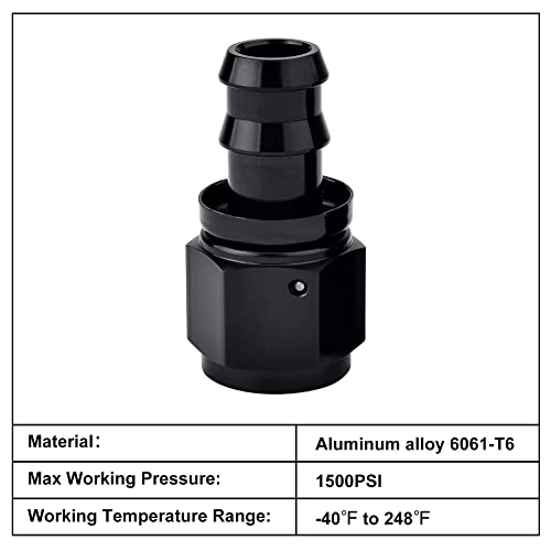 Evil Energy 10An Straight Push Lock Hose Fitting End Black #TOP2