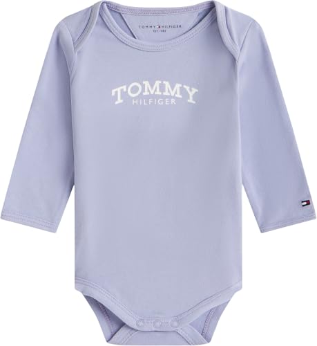 Image of Tommy Hilfiger Newborn MONOTYPE BODY L/S JERSEY SOLID KN0KN02133 BLUE (Periwinkle Dusk) 9 Month
