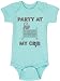Funny Baby Bodysuits Fayebeline Boutique Quality "Party At My Crib" Aqua 0-6M