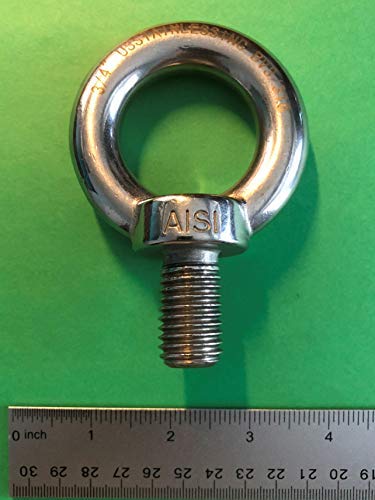 US STAINLESS Stainless Steel 316 3/4" Lifting Eye Bolt 3/4" UNC Marine Grade Pitch of 10