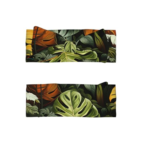 Tropical Rainforest Palm Leaves Prints Baby Bow Headband - Super Stretchy Soft Bows Hair Accessories for Newborn Infant Toddlers Kids Girls - Elastic and Skin-Friendly2