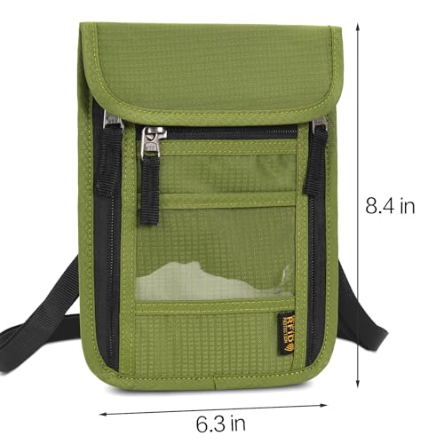 Image of Neck Wallet Lightweight RFID Blocking Waterproof Travel Pouch Passport Wallets for Women Men