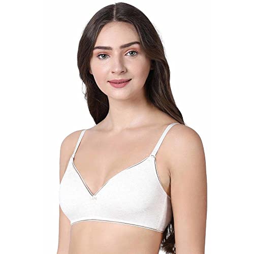 Image of Enamor A028 Lightweight V-Neck Cotton Plus Size T-Shirt Bra for Women- High Coverage, Padded and Wirefree