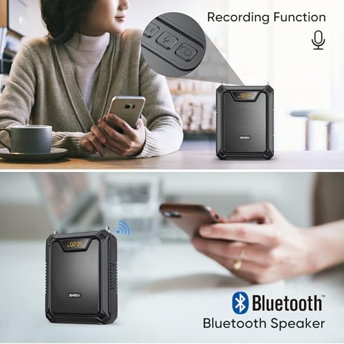 Image of 30W Voice Amplifier Wireless Microphone, SHIDU Classroom Microphone for Teachers Wireless Bluetooth Voice Speaker Portable PA Systems Speaker for Teachers,Classroom, Meetings and Outdoors