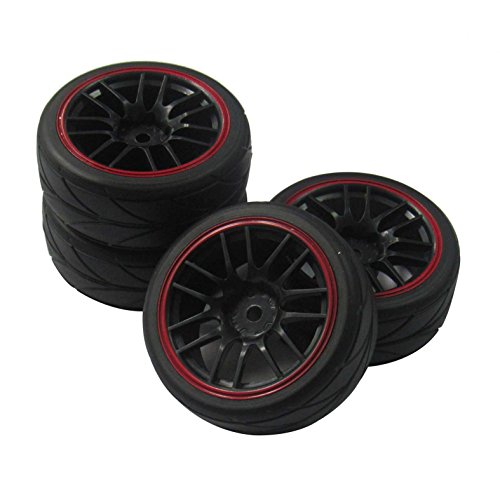 Sharegoo 12Mm Hex Wheel Rims & Od 2.59" Rubber Tires For Rc 1/10 On-Road Touring Car #TOP1