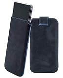 Suncase Etui Tasche kompatibel mit Samsung Galaxy S10 mit ZUSÄTZLICHER Hülle/Schale/Bumper/Silikon *Lasche mit Rückzugfunktion* Handytasche Ledertasche Schutzhülle Hülle in Pebble-Blue