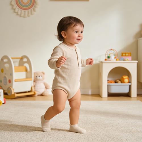 Image of Baby Non Slip Ankle Socks with Grippers (9 Pair) for 6 months-5 years Infant Toddler Boys Girls