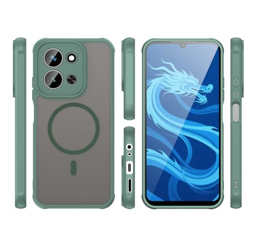 Image of Compatible with REDMI 15C (171mm) Case Cover,Compatible with MagSafe,Anti-Fall,Compatible with Xiaomi Poco C85 4G 25078PC3EE Cell Protective Phone Case Green