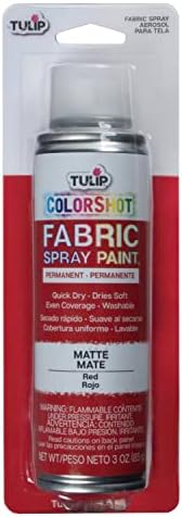 Tulip ColorShot Instant Fabric Spray Paint, Permanent Color Spray-On Fabric Paint, 3oz, Red