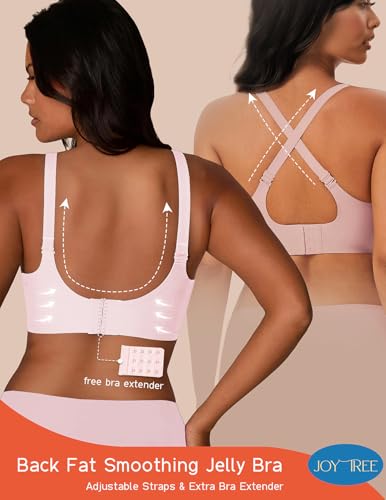 Image of JOYTREE Silky Bras for Women No Underwire V Neck Bralettes for Women Cloud Feel Everyday T Shirt Bra with Extender