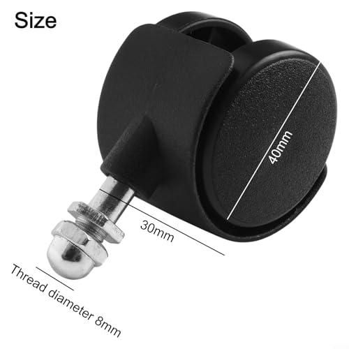 Ruedas para calentadores de aceite eléctricos, 4 ruedas de repuesto de 40 x 30 mm, 8 mm de diámetro de rosca, accesorios de movilidad omnidireccional para calentadores Pioneer, plástico negro (sin - imagen 9