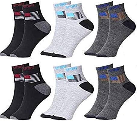 My Soul Mens & Women's Unisex Ankle Length Stylish Fashionable Cotton Socks (Muti Colored_Pack of 6)