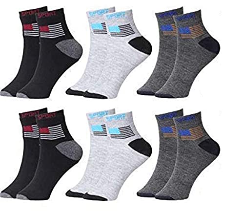 My Soul Mens & Women's Unisex Ankle Length Stylish Fashionable Cotton Socks (Muti Colored_Pack of 6)