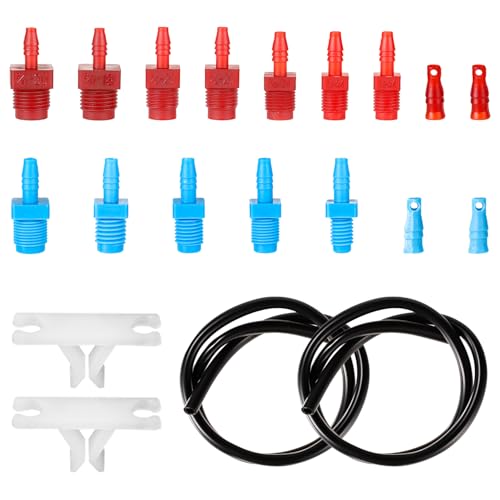 lasuroa 13911 Master Cylinder Bleeder Kit Replacement, Universal Brake Master Cylinder Bleeder Kit for Automotive Includes 21.65 Inch Hose, Clip and Threaded Fittings