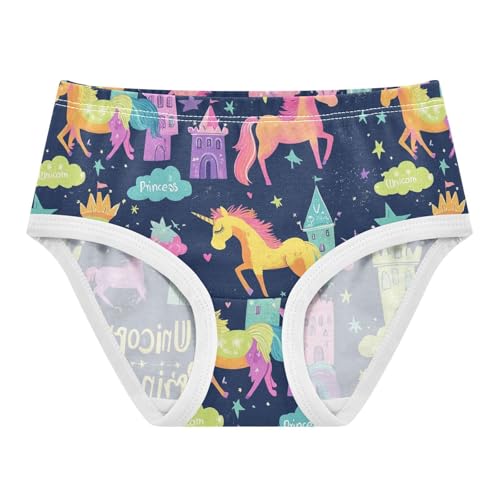 Wusikd Unicorns Stars Girls' Underwear Cotton Castles Girls Briefs Soft Toddler Underwear 2T - Main Image
