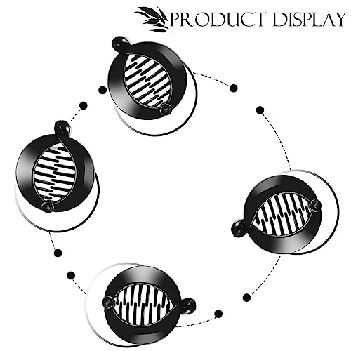 PLABBDPL 6 Stück Französische Bananen-Clips Haarkamm Fischschwanz Haarspange Kämme und Runde Bananen-Clip Flexible Pferdeschwanz Halter Haarstyling Zubehör für Frauen Mädchen (Schwarz)