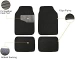 Amazon Basics Tapis de sol en caoutchouc universel pour voiture SUV Vanne & Un camion, 4-Piece, Noir, 63 cm L x 45 cm W (avant), 34 cm L x 45 cm W (réal)