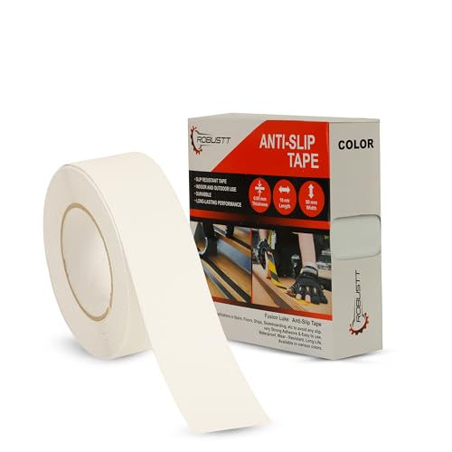 Image of Robustt Anti Skid /AntiSlip 18 Meter 50MM (White) Fall Resistant with PET Material and Solvent Acrylic Adhesive Tape for Slippery Floors, Staircase, Ramps, Indoor, Outdoor Use