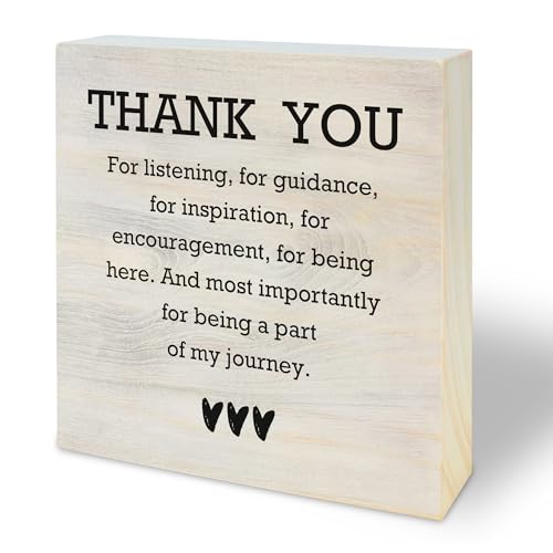 Thank You Wooden Sign And Most Importantly For Being A Part Of My Journey Desk Table Decoration Gifts For Colleagues Bosses And Friends Women Office Home Decor And Accessories(5x5 In)-A24