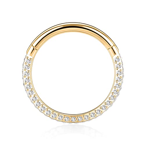 GAGABODY Septum Clicker Conch Piercing Jewelry 16 Gauge Earrings Hoop 20g Ring Nose Hoops Surgical Steel Lip Rings with 3 Sides CZ Helix Rook Cartilage Earrings3