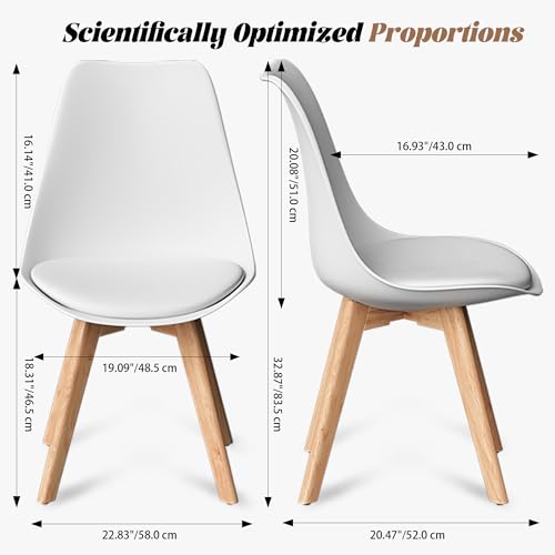 Lot 6 Chaises Scandinaves PU Blanc Bois - STANEW