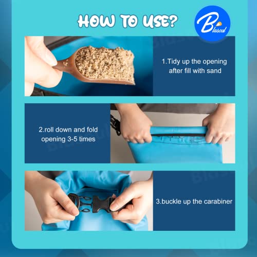 Blasoul Universal Pool Ladder And Step Weight,Easy&Quick Fill Sand,250D Pvc Waterproof Dry Bag With Heavy-Duty Nylon(10L),No More Ripped Sandbag&Handle,Work With Above Ground/In-Ground Pool Steps #TOP3