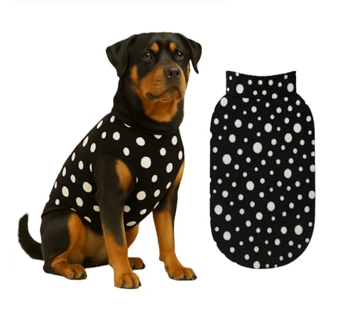 The Pets Company Dog Winter Coat Jacket, Clothes, Windproof, Light Weight, Washable, Ultra Warm Thick Fleece Lined Dog Vest for Cold Weather Protection, (Polka Black Cherry, X-Large - 28 Inch)