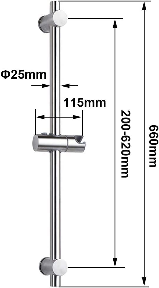 AQUIEEN Sliding Rail for Hand Shower β Premium Height & Angle Adjustable Hand Shower Holder | Wall Mounted Shower Slider Bar for Home, Hotels & Luxury Bathrooms (Chrome) 4