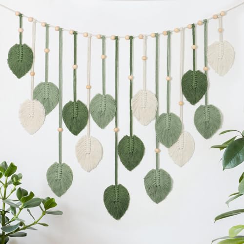 Tapisserie macramé tissée main 71x130 cm pour décoration murale de salon