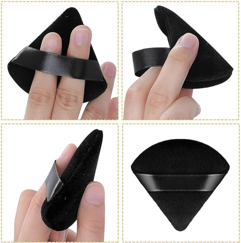 Image of 2Pcs Triangle Powder Puffs, Face Makeup Puff for Body Loose Powder Beauty Makeup Tool (Multicolor)