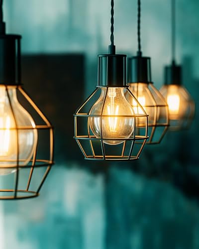 Image of Homesake Base E27 Round Edison Tungsten Filament Vintage Glass Pear Incandescent Light Bulb (Yellow)