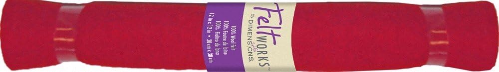 Dimensions Feltworks Felt Roll 12"X12", Red, 72-73666, 12 x 12 inches