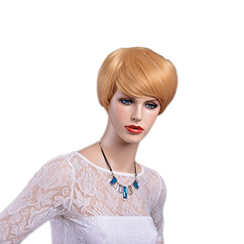 Short Wigs for Black Women blond color Afro Full African American Synthetic Wig