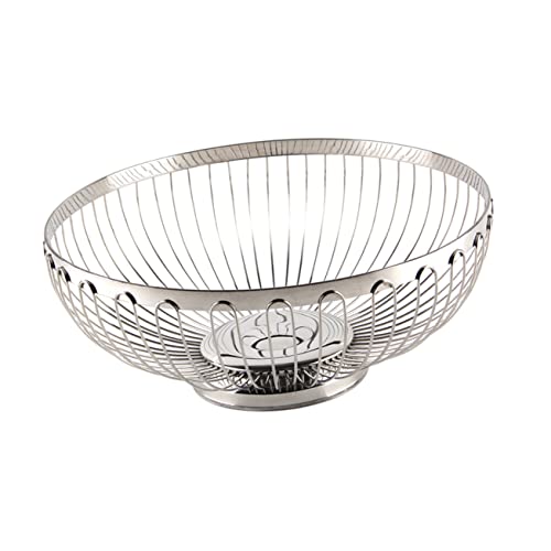 HOLIDYOYO tazón de frutas cestas almacenaje cesta almacenaje cestas de almacenaje rejas almacenamiento de frutas inoxidable canasta de frutas de alambre cesta de lavado de verduras Silver