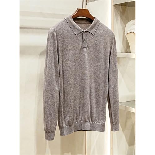 Men's Winter Simple Business Casual Thin Lapel Sweater Long Sleeve Wool Sweaters4