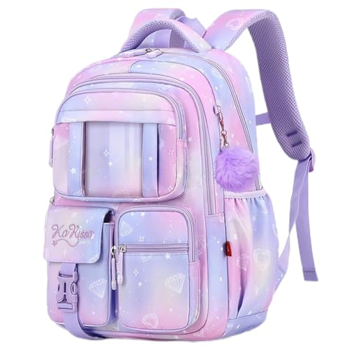 Image of MATMO Backpacks for Girls, School Backpack Kids Student Bookbag Travel Daypack (Purple)