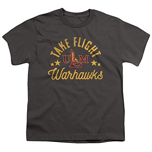 University of Louisiana Monroe Official Warhawks Unisex Youth T Shirt,Charcoal, Medium