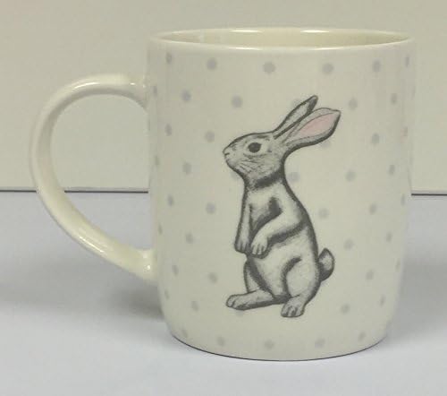 Hugga Mug - Large Porcelain Mug - Polka Dot Bunny Rabbit