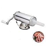 Máquina de Salchichas, Songlela Embutidos Manual 1.2L Salchicha de Acero Inoxidable Stuffer Fabricante de Carne de Relleno de La Máquina Embutidor de Salchichas con 3 Tubos de Llenado Perrito Caliente