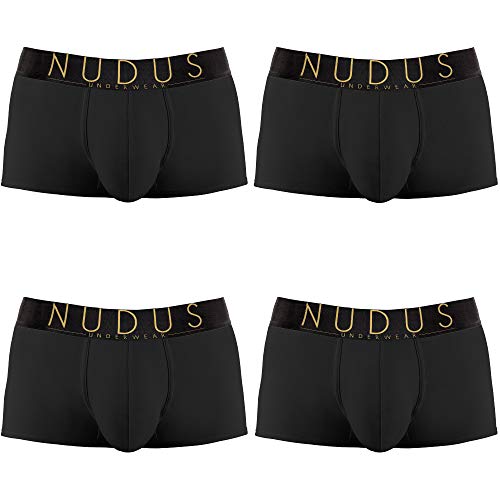 NUDUS Luxury Edition Menâ€™s Underwear â€“ 4-Pack Boxer Briefs â€“ Luxury Cotton Underwear â€“ Soft & Lightweight Sexy Underwear with Silk Waistband â€“ Size M