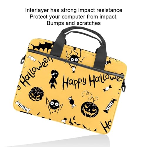 Maletín para portátil de 14 pulgadas con diseño de calabaza y zombi 5