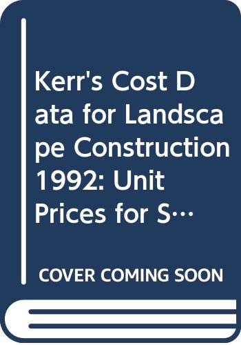 Kerr's Cost Data for Landscape Construction 199... 0442011083 Book Cover