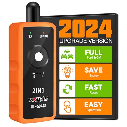 VXDAS 2IN1 TPMS Relearn Tool for GM/F0RD Series Vehicles UL50448 TPMS Reset Tool Tire Pressure Monitor System Sensor Activation for GM/Buick/Chevy/F150/Mazda/Mercury 2024