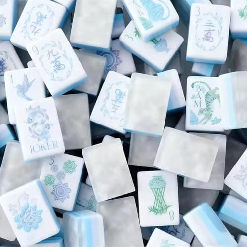 4 Layer American Mahjong Tiles - Ice Blue 160 Premium Acrylic Mahjong Set - 5