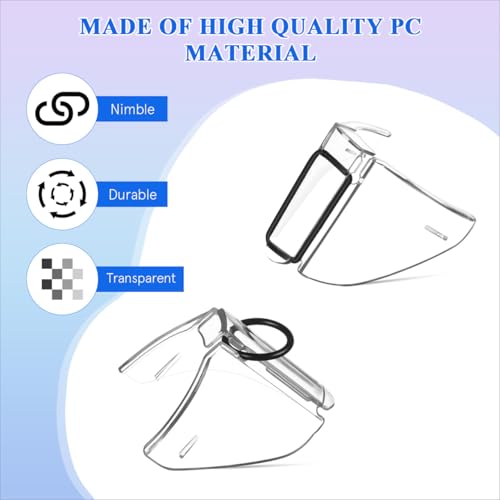 Image of UKCOCO 2 Pairs Clip-on Side Shields for Safety Glasses, Transparent Black Safety Glasses Side Shields Compatible with Medium to Large Frames