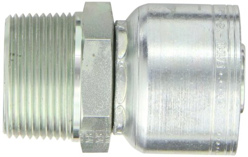 Image of Aeroquip 1AA20MP16 Carbon Steel Global TTC (Thru the Cover) Crimp Hose Fitting Male Pipe, Straight, 1 inch Hose ID, 1-1 /4 inch - 11-1 /2 Thread