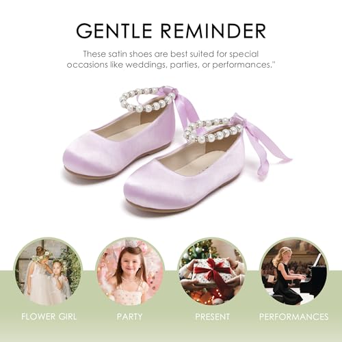Image of Felix & Flora Girls Toddler Little Ballet Shoes - Flower Girls Mary Jane Flats Dress Shoes Party Wedding
