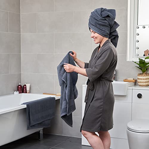 ATEN Homeware Egyptian Cotton Bath Towel Set - 4 Piece Set with 2 Large Bath Towels & 2 Hand Towels, Ultra Soft, Highly Absorbent, OEKO-TEX Certified, Made in Egypt (Steel Grey) - Cosy Home Interiors ATEN Homeware Egyptian Cotton Bath Towel Set - 4 Piece Set with 2 Large Bath Towels & 2 Hand Towels, Ultra Soft, Highly Absorbent, OEKO-TEX Certified, Made in Egypt (Steel Grey) - Image 4