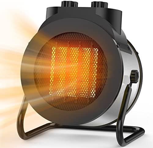 AEscod Space Heater for Indoor Use, Electric Heater with 90° Adjustable Angle, 1500W Portable Heater with Overheating Protection for Bedroom Office Garage