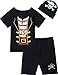 MOMBEBE COSLAND Disfraz Pirata Bebé Niño Conjunto de Camiseta Manga Corta (18-24 Meses, Pirata)